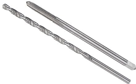 CoCud Gewindebohrer und Bohrspitze Set M4 x 0.7 Gewinde 80mm Gewindebohrer 4mm Bohrer Metrisch Extra Lang Maschine Schraube Gewindebohrer und Drehen Bohrer 1 Set