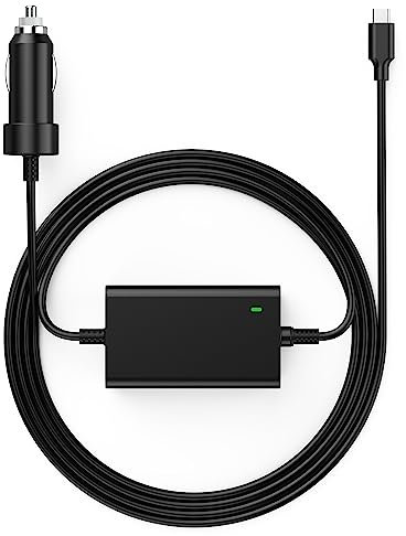100W 12V-24V Chargeur de Voiture USB C Ordinateur Portable pour Macbook Pro/Air Lenovo Thinkpad HP Dell Acer Asus Samsung Chromebook et autres appareils Type C, Chargeur Voiture Allume Cigare usb c