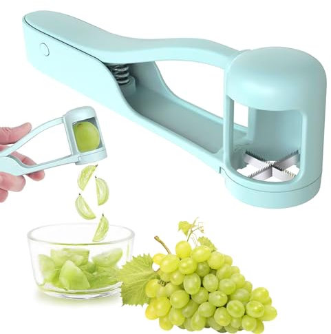 Xinlon Cortador de Uvas y Frutas - Máquina de Acero Inoxidable - Corta Tomates, Fresas y Frutos sin Semillas - Herramienta Fácil y Rápida - Ideal para Cocina y Preparación de Alimentos