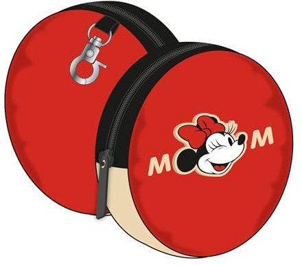 ARDITEX WD16469 Porte-monnaie rond avec fermeture éclair et mousqueton 9 x 9 x 2 cm de Disney-Minnie, Minnie