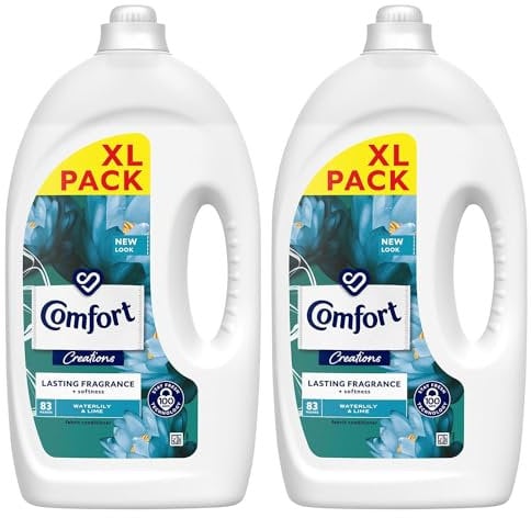 Comfort Creation Concentrated Fabric Conditioner with 100 Days of Long-Lasting Fragrance and Softness Intense Liquid Fabric Softener 83 Washes, 2.49L (Waterlily & Lime, Buy 2)