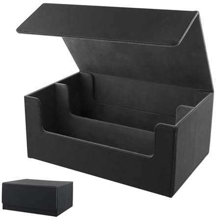 Cozlly Deck Card Box, Large 1200+ Card Capacity, 2 Compartments for MTG, TCG, CCG, LCG Cards, Card Holders Magnetic Closure, PU and Microfiber, Dark Gray