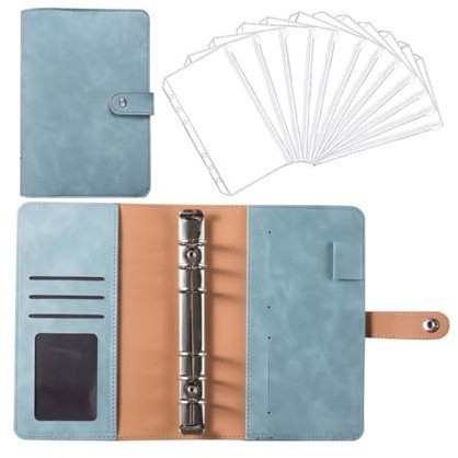 Bill Storage Book, Collection Holder Album With 12 Pockets Paper Money Large Coins Storage Book For Collectors (Color : Retro blue)