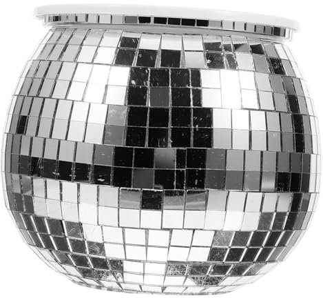VANZACK Pot De Fleurs Boule Disco Conteneur De Plantation Succulente Multifonctionnel pour Bureau Décoration De Table Originale Et Pratique Idéal pour Stockage Et Fleurs