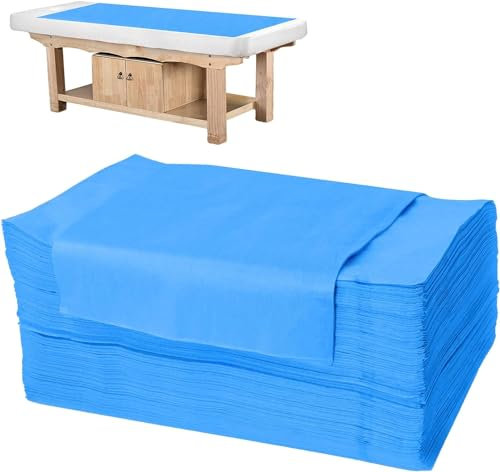 Yelid 100 Stück Einweg Spannlaken für Massageliegen, Einweg Bettlaken Einweg Massagetisch Bettlaken Massage Auflage auflagen für massageliegen für SPA Massagetisch Hotels Vliesstoff 80 x 180cm blau