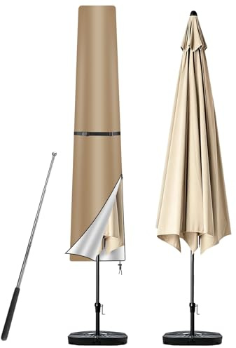 wiipara Sonnenschirm Schutzhülle 2-3 M Sonnenschirmhülle (190x30/50 cm) | Reißfest, Wasserdicht & UV-Schutz, Ampelschirm Hülle mit Stab, Wetterfeste Oxford-Stoff Abdeckhauben, Gartenschirm Abdeckung