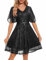 Wedtrend Pailletten Kleid Damen Cocktailkleid Damen Knielang Sexy Sommerkleid WTS6003 Black XL