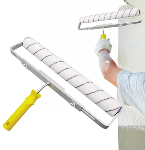 Samuliy Kit de rouleaux à peinture de 18 pouces, rouleau à peinture - Kit de rouleaux de peinture solides, rouleau de peinture pour plafond sans couture,Rouleau à peinture large en alliage d'aluminium