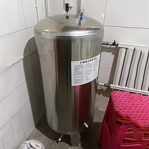 Elitix Stainless Steel Water Tank Well Pressure Tank, Vertical Pressure Well Water Tower for Household, Gal Water Supply Pressurized Water Storage Tank(45x95cm (100L/26 gal))