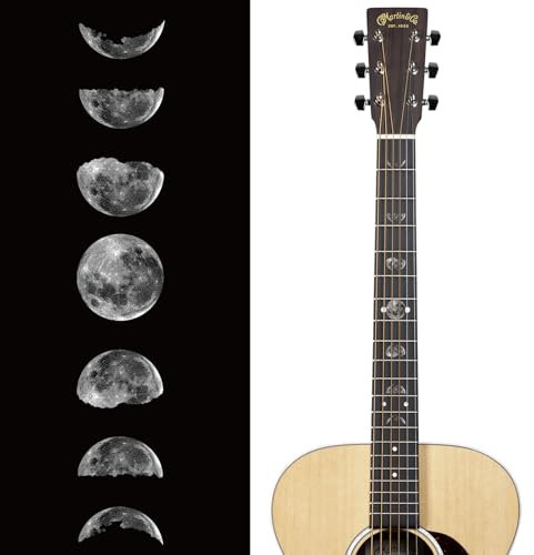 PLIGREAT 2 Pz Chitarra Decor Adesivi Chitarra Collo Adesivo Fai da Te Chitarra Decor Rimovibile Fasi Lunari Decalcomanie per Chitarra Acustica Decor Chitarra Musicale Basso Negozio Forniture