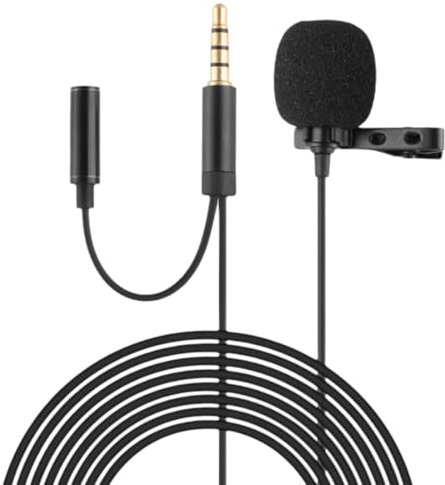 1 Pièce Micro Cravate, Microphone Jack Audio avec Clip, 3 Mètre Micro Cravate Interview Condensateur Omnidirectionnel Pour Enregistrer des Interviews/Vidéoconférences/Podcasts/Appels Téléphoniques