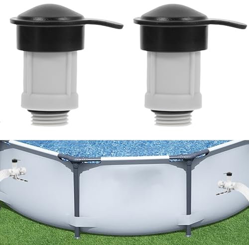 GZWY Repuesto para piscina válvula de boquilla de aire y tapa de válvula de boquilla de aire Repl.#12363 12373 accesorios para piscina Intex sobre el suelo entrada 26719MW, 26719W, 26733EH, 26735EH (2