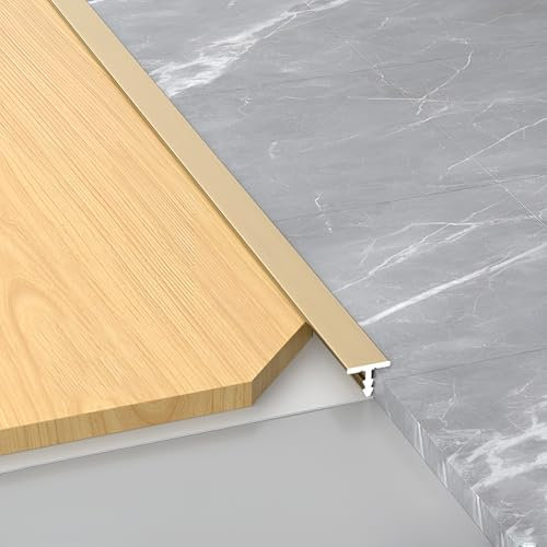 Alu T-Profil Übergangsschiene Übergangsleiste | Fußböden Abdeckleiste | Teppichkantenleiste | 100 Cm 3 Stück | Flach Übergangsleiste Aus Aluminium(Bronze,0.6cm/0.23in)