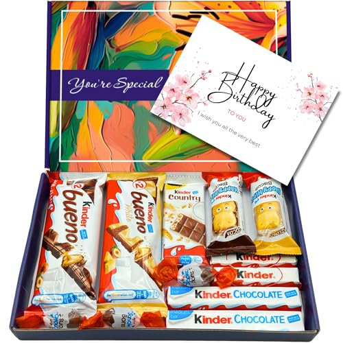 Chocolate Gift Box Hamper, Letter Box Friendly, Perfect for Presents, Surprises and Special Occasions, Bueno, Happy Hippo, Cards, Mini (Happy Birthday Luxury)