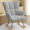 Hawthyhome Rocking chair,Lambswool with High Backrest Armrest,Upholstered up to 136 kg load-bearing Comfy Stabilise Rocking Chair for Livingroom Bedroom Balcony Gray