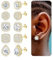Roheafer Cubic Zirkonia Stud Ohrringes für Frauen Männer 18K Weißgold Hypoallergene 925 Sterling Silber Post Ohrringe Große Runde Quadrat Simulierte Diamant Stud Ohrringe Gold