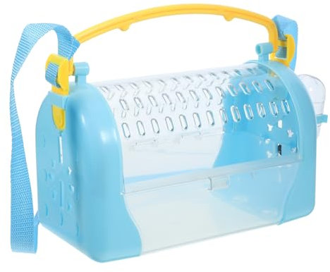 POPETPOP Handheld Hamster Carrier Cage Compact Portable Travel Cage for Small Animals Lightweight Design Water Bottle and Food Bowl for Mice and Hamsters
