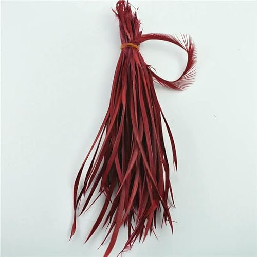 Plumas de ganso blancas y negras para manualidades, costura, decoración de carnaval, accesorios artesanales, ropa, color vino tinto, 100 piezas