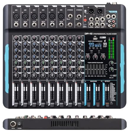 Mesa Mezclas DJ, Mezclador de Audio DSP de 10 canales, controlador DJ DP-10, mezcla de grabación de reverberación