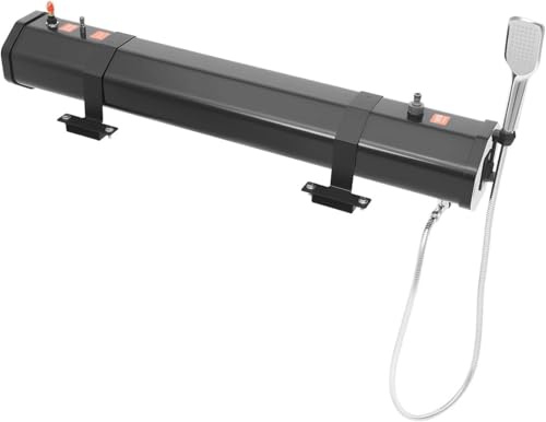 DUXMM Douche de Toit avec réservoir d'eau pressurisé, Auto-pressurisation de 1,6 Bar, soupape de sécurité et Tuyau de 1,5 m, pour randonnée, Lavage de Voiture, Nettoyage d'animaux 30L