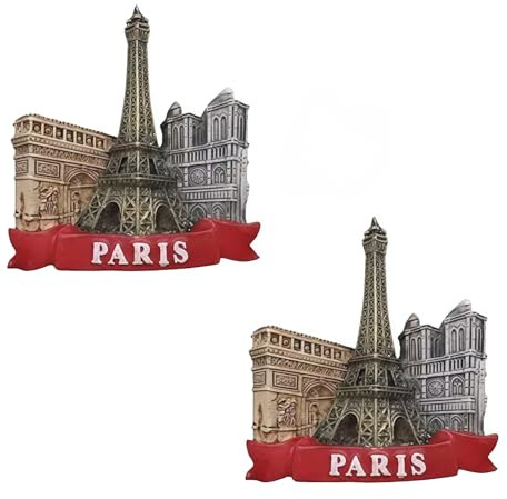 Kühlschrankmagnet, Motiv: Paris Frankreich, 3D-Turm, Touristen-Souvenirs, Kunstharz, magnetische Aufkleber, Kühlschrankmagnet, Heim- und Küchendekoration, Küchenzubehör, Kühlschrankmagnete, 2 Stück