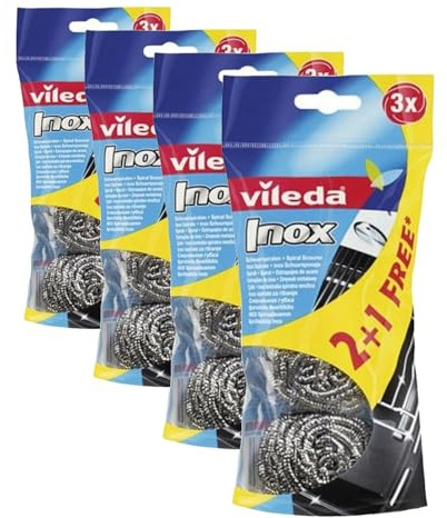 Vileda INOX Spirale Heavy Duty Scourer 40 g (Pack of 4)