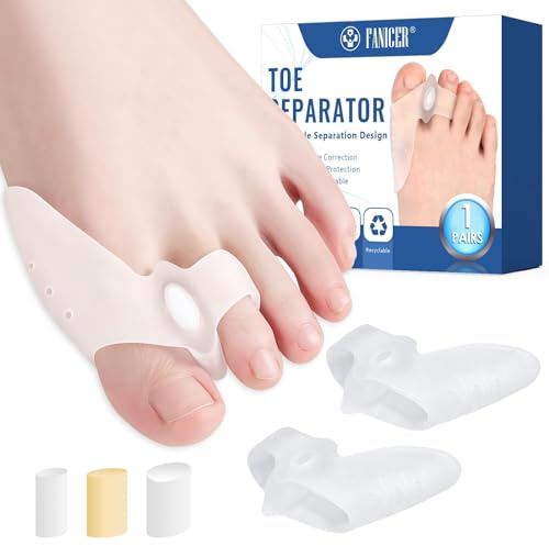 2 Stück Zehenspreizer Silikon mit 3 Paar Stecker, Hallux Valgus Korrektur, Hallux Valgus Schiene, Ballenschutz für Großzehe, Zehentrenner Wiederverwendbar, für Damen & Herren
