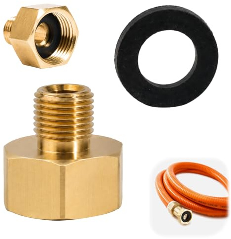 Adaptateur Gaz en Laiton Filetage Femelle G 1/2 RH à Droite x Mâle G 1/4 LH à Gauche, Résistant et Durable, Compatible pour Connexions Transfrontalières Gaz (France-Allemagne)