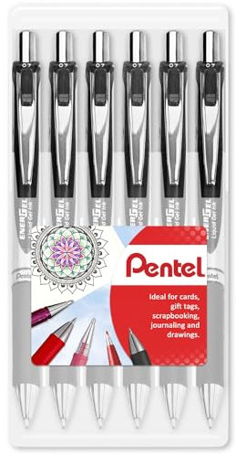EnerGel XM BL77Einziehbarer Flüssiggel-Tintenstift0,7 mm54% recyceltSchwarz6er Pack