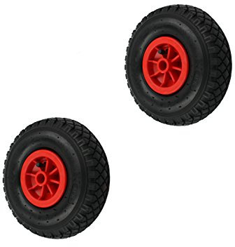 2 Stück Luft Rad 260x85 mm B-20 mm Nabe-75 mm Gleitgelagert Reifen 3.00-4 PR2 Sackkarrenrad Sackkarren Bollerwagen Tragkraft 136 kg