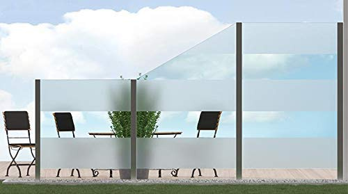 Bijon Sichtschutz Glas Terrassen, Windschutz Glaszaun, Garten, Oberer Bereich satiniert PG10-L | 183,5x113,5cm