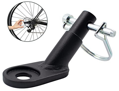 QzoneLife® Bicycle Trailer Coupler Hitch Black Universal Cycling Adapter Accessories Rear Replacement Axle Hitch Attachment for Child Pet Cargo Bike Trailers (Steel)