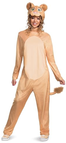 Disney Animated Lion King Adult Nala Jumpsuit Fancy Dress Costume Large/X-Large Brown