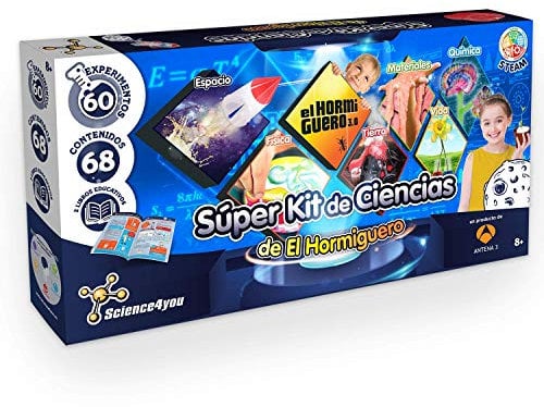 Science4you-Super Kit de Ciencias de El Hormiguero para Niños – Juguete Científico 60 Experimentos y 2 Libros Educativos, Regalo Educativo Original del Hormiguero para Niñas y Niños de 7 8 9+ Años