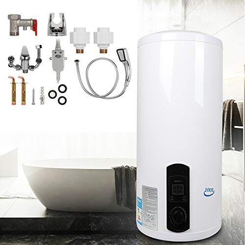 Scaldabagno elettrico da 80 l, indicatore di temperatura a LED, 30-75 °C, 2 KW, scaldabagno elettrico da parete con set doccia
