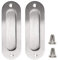 Bestgle 2 Pack Oval Flush Door Pull Handles Handles, Stainless Steel Recessed Finger Pulls Hidden Handle for Sliding Doors Cabinets Drawers - 120 x 40 x 14mm