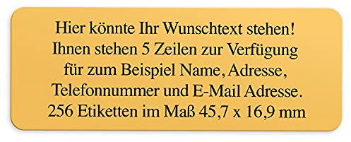 Adress-Aufkleber | PERSONALISIERT | 256 Stück | kleine Etiketten mit Wunsch-Text - Motiv Farbe Orange | für Namen und Adressen