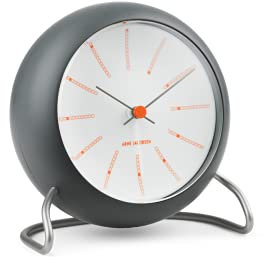 Arne Jacobsen Tischuhr Ø11 cm Bankers Originaldesign Kreative Details, grau