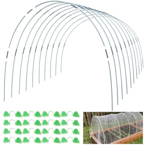 MAXPACE Gewächshausreifen für Heimwerker, 85 cm oder breiter, rostfreier Fiberglas-Stützrahmen für Gartenstoff, DIY-Pflanzenstütze Gartenpfähle, Gartenbedarf, 50 Stück