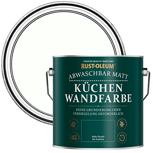 Rust-Oleum White Washable Kitchen Wall Paint in Matt Finish - Chalk White 2.5L