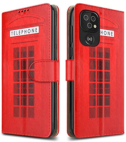 PIXFAB For Doro 8100 Leather Phone Case, Magnetic Closure Full Protection Book Folio Design, Wallet Case Cover [Card Slots] and [Kickstand] For Doro 8100 - Telephone Box
