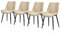 TUKAILAI Esszimmerstühle 4er Set aus Kunstleder, Küchenstühle mit Rückenlehne,weichen Kissen,Metallbeine, Ergonomische Sessel, Moderne Stühle für Küche,Esszimmer,Wohnzimmer,Empfangsraum, Beige