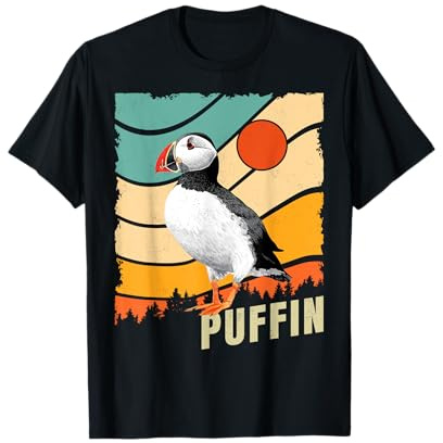 Atlantic Puffin Vintage Retro Style Ocean Sea Bird Puffins T-Shirt