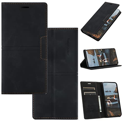 OKZone Kompatibel mit Samsung Galaxy J6 2018 Hülle, Handyhülle Samsung J6 2018 Wallet PU Leder Kartenfach Magnet Klappbar Schutzhülle Samsung J6 2018 Hülle Flip Case Cover Stoßfest Klapphülle(Schwarz)