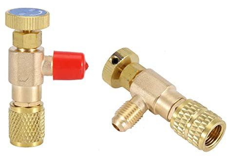 Klimaanlagenventil, 2 St¨¹ck Fl¨¹ssigkeitssicherheitsventil R410A R22 Klimaanlage K?ltemittel 1/4 Zoll Sicherheitsadapter f¨¹r R12 R22 R410 Klimaanlagenverteiler