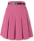 SANGTREE Damen A-Linie dehnbarer Club Y2k Mini-Faltenrock mit Gürtel, Knallpink (Hot Pink), Klein