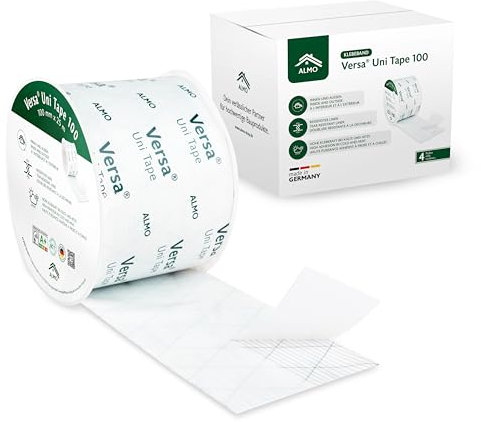 ALMO 4x ruban adhésif flexible pour l'intérieur et l'extérieur (60mm x 25m) ruban adhésif pour pare-vapeur et sous-couches pour un collage durable étanche à l'air et au vent
