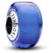 PANDORA Moments Blaues Murano-Glas Mini-Charm aus Sterling Silber, Kompatibel Moments Armbänder, 793105C00