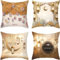 Sunshine smile 4 Stück Ramadan Kissenbezug,45x45cm Ramadan Dekokissenbezüge,Ramadan Wurfkissenbezüge Set,Ramadan Deko Kissenhülle,Kissen Ramadan,Leinen Dekokissen für Eid Mubarak Sofa Wohnzimmer