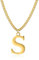 Symretie Goldkette mit Buchstaben S,14K Gold Vergoldet Initial Halskette,Edelstahl Kette mit S,Gold kettenanhänger kette für Damen Mädchen